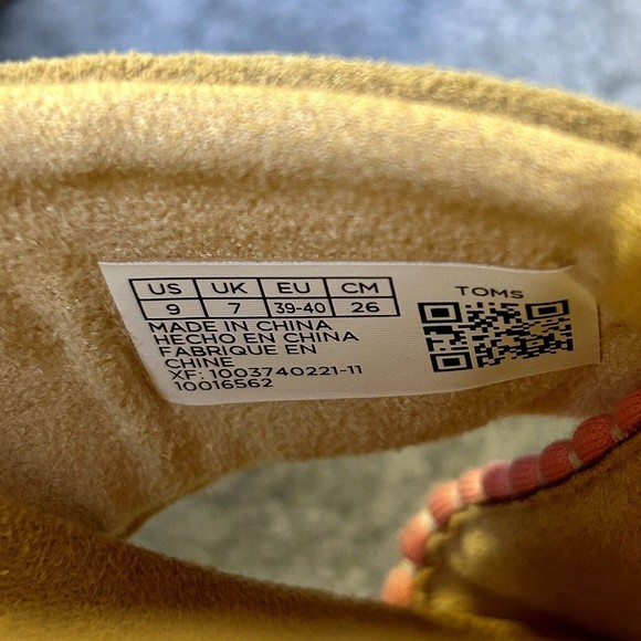 TOMS - Women’s Paloma Sandals Crossed Straps Slip-On Tan Suede Pink Slides Sz 9 - Picture 9 of 9